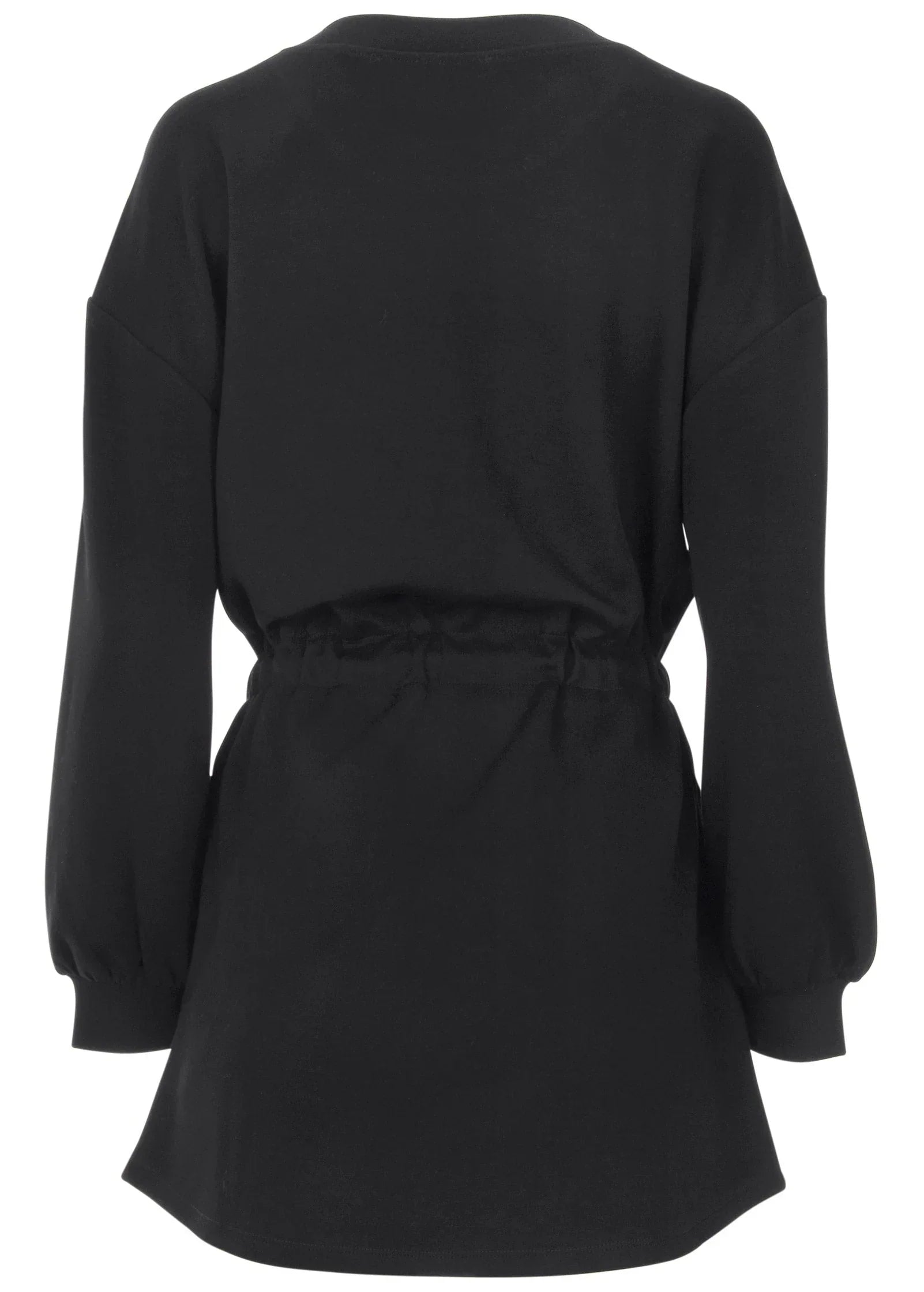 Double Knit Sleeved Dress Jet Black