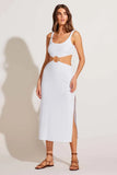 The Icon Cutout Dress White Organic Rib