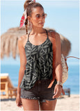 Back Detail Printed Tank White Black