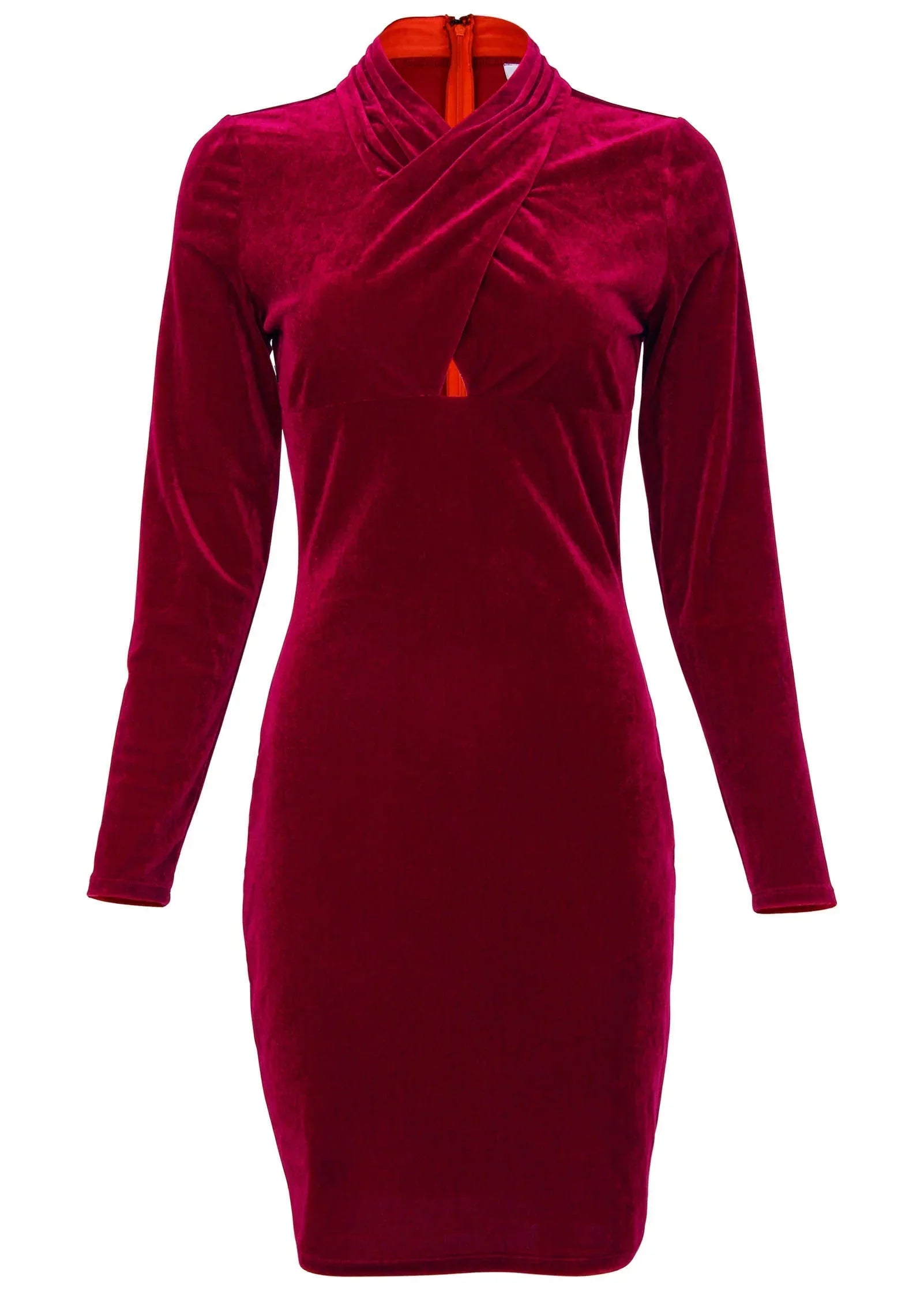 Stretch Velvet Cutout Dress Haute Red
