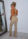 Forever Radiant Ruffle Lurex Jumpsuit Gold
