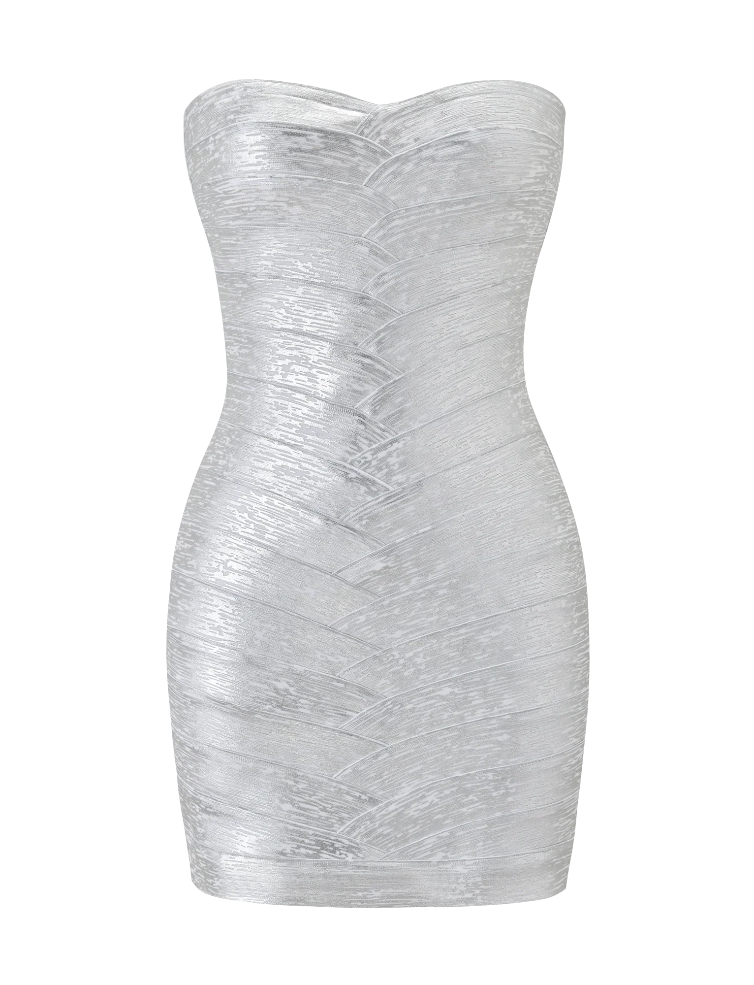 NIYA METALLIC BANDAGE DRESS LIQUID SILVER