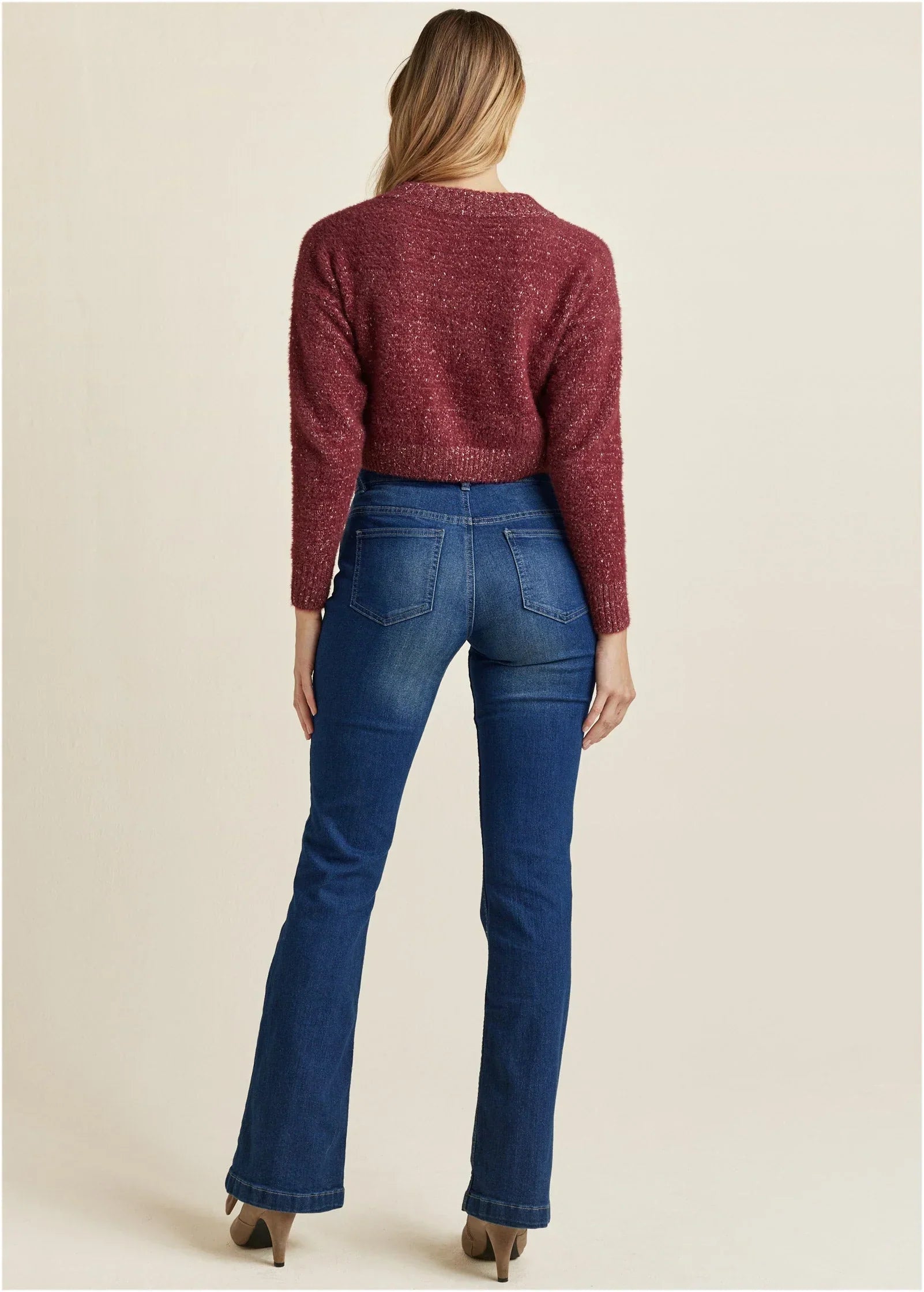 V Neck Sweater Burgundy