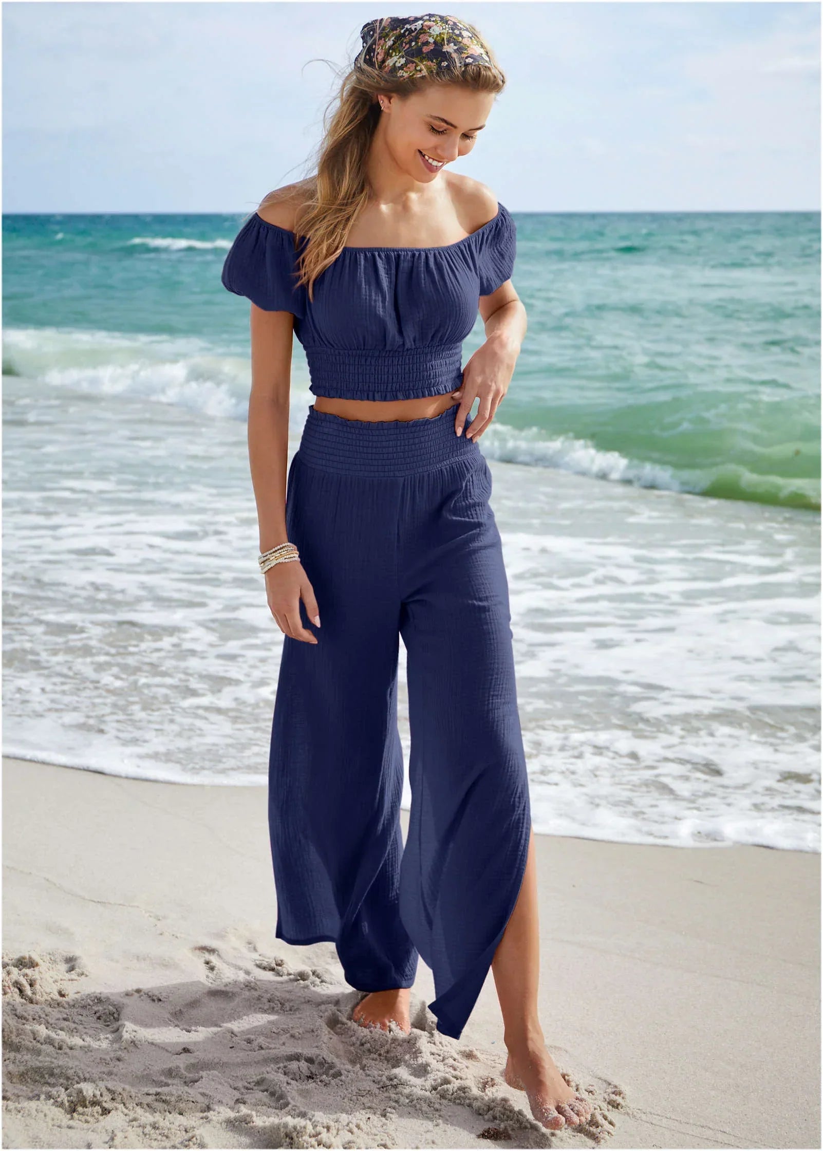 Off The Shoulder Cover Up Ultramarine Blue