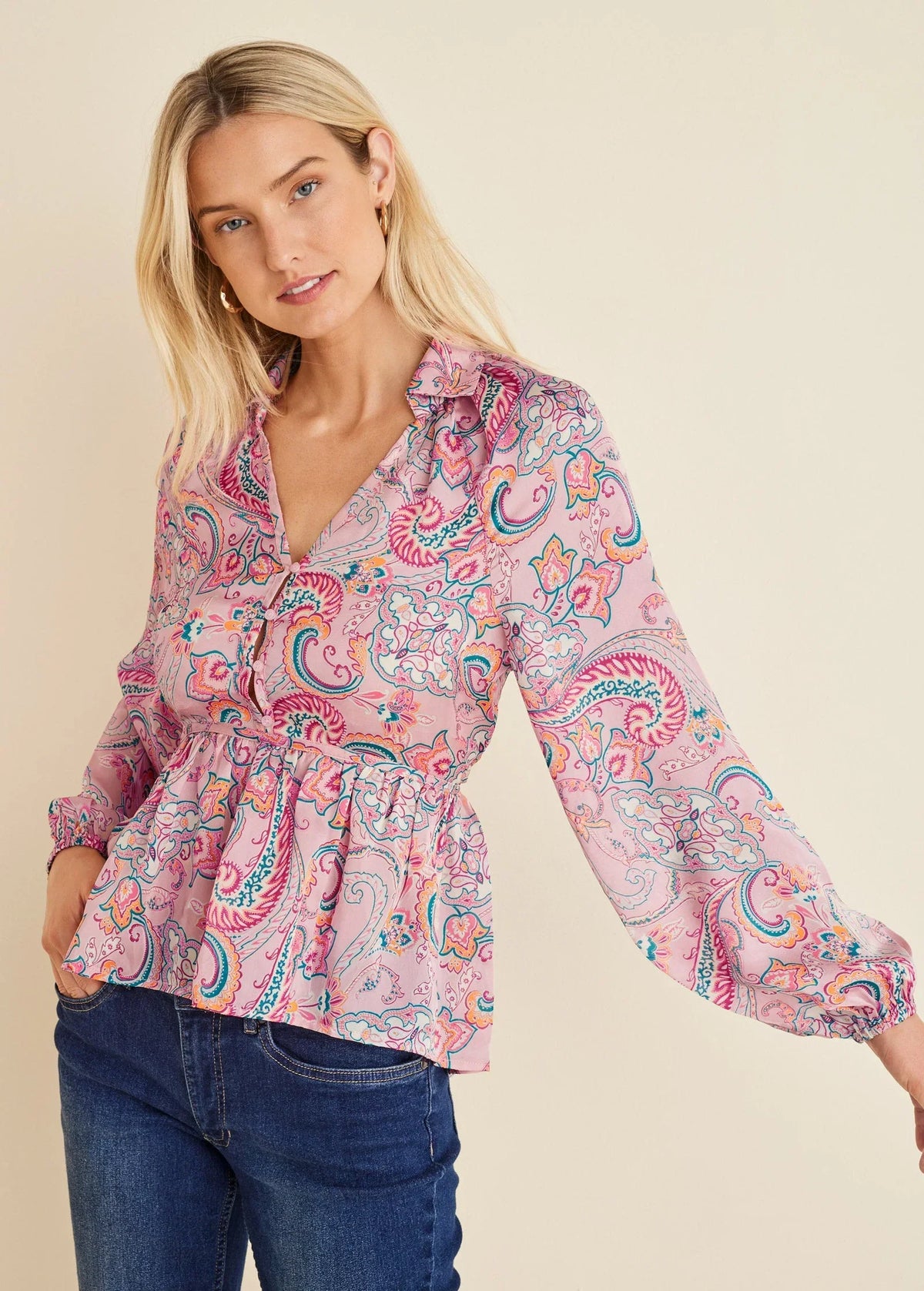 High Low Blouse Venetian Paisley