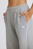 Mid Rise Straight Leg Joggers in Grey Marl