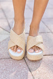 Clementine Tan Cross Platform Sandals