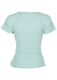 Bubbly Knit Wrap Top Dusty Mint