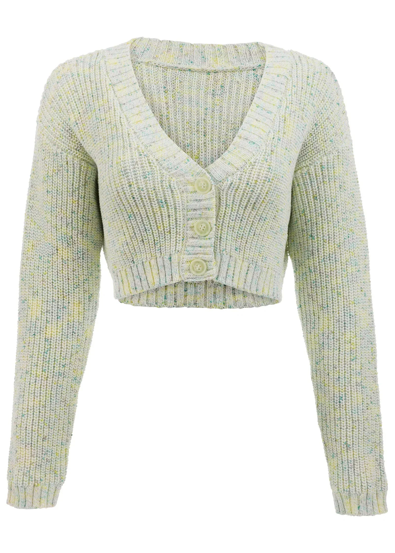 Marled Crop Cardigan Multi Color