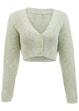Marled Crop Cardigan Multi Color