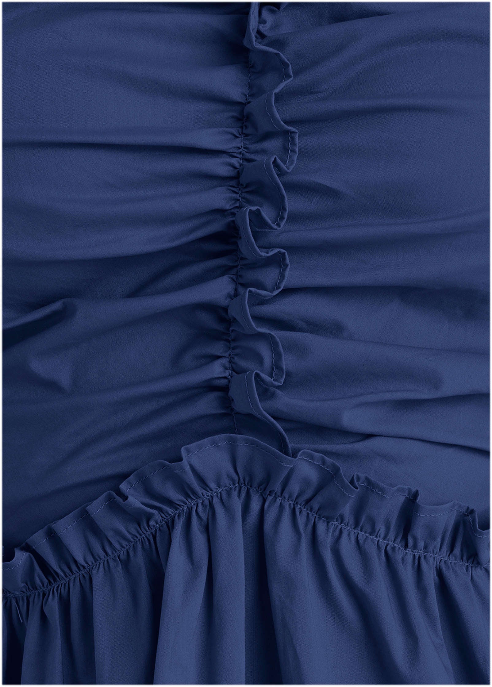 Ruched Sleeveless Mini Dark Blue