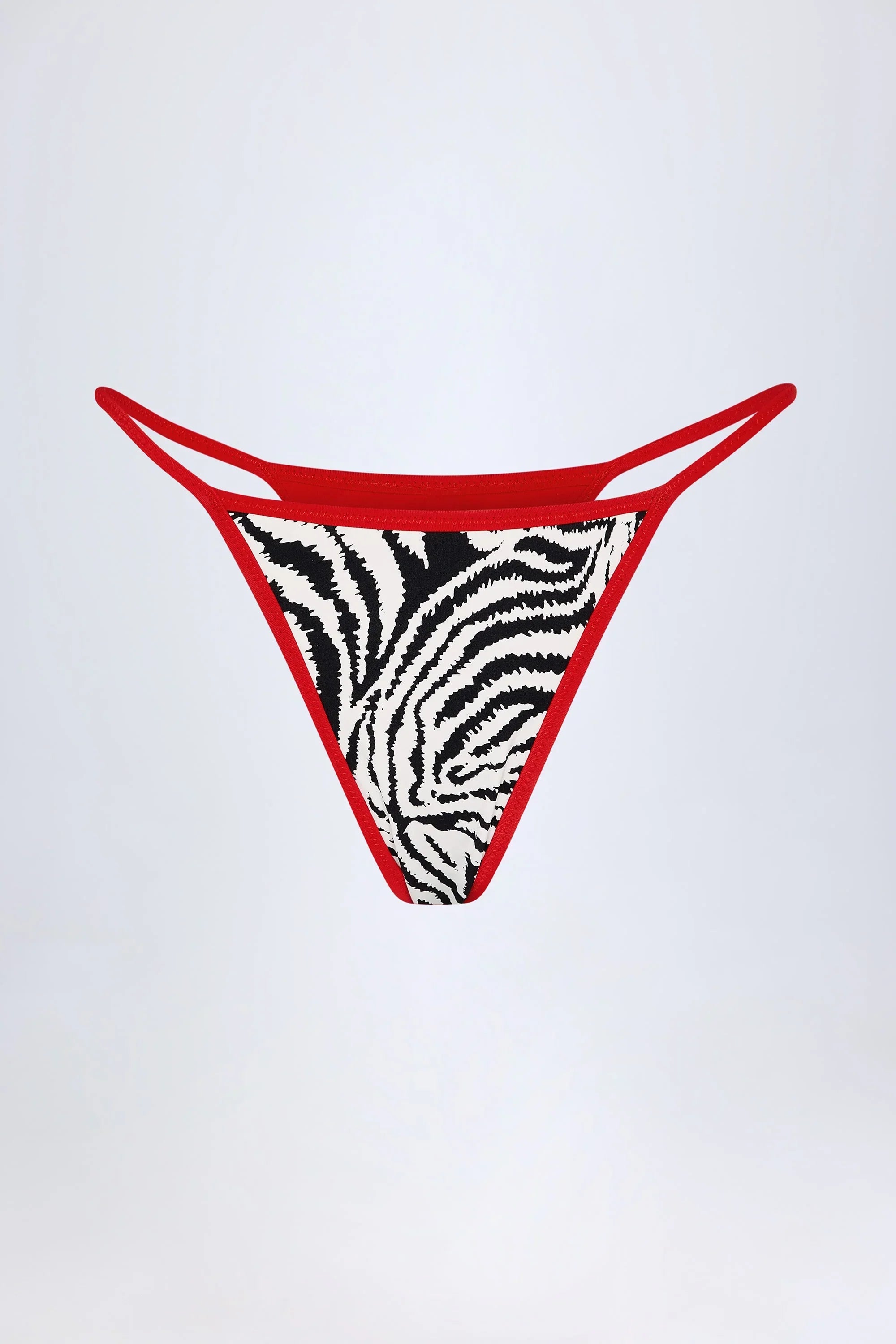 Thong Bikini Bottoms in Zebra Print