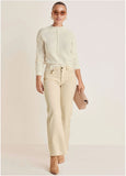 Mock Neck Knit Sweater Off White