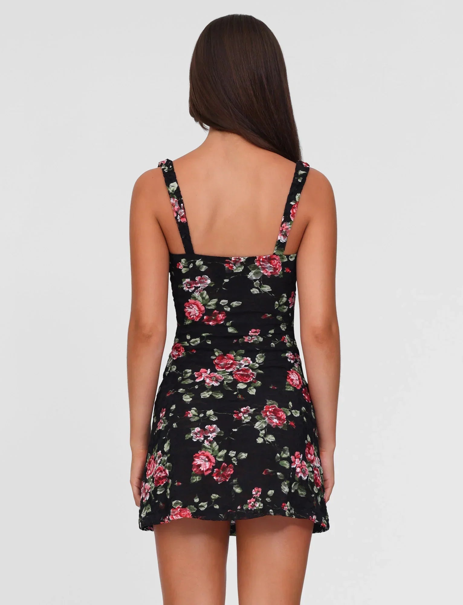 ANDEE MINI DRESS BLACK FLORAL BLACKROSE