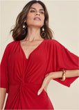 Twist Front Maxi Dress Red