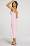 Modal Lace Trim Midaxi Dress in Baby Pink