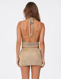 OCTAVIA MINI SKIRT GOLD