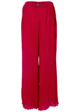 Plisse Wide Leg Pants Red