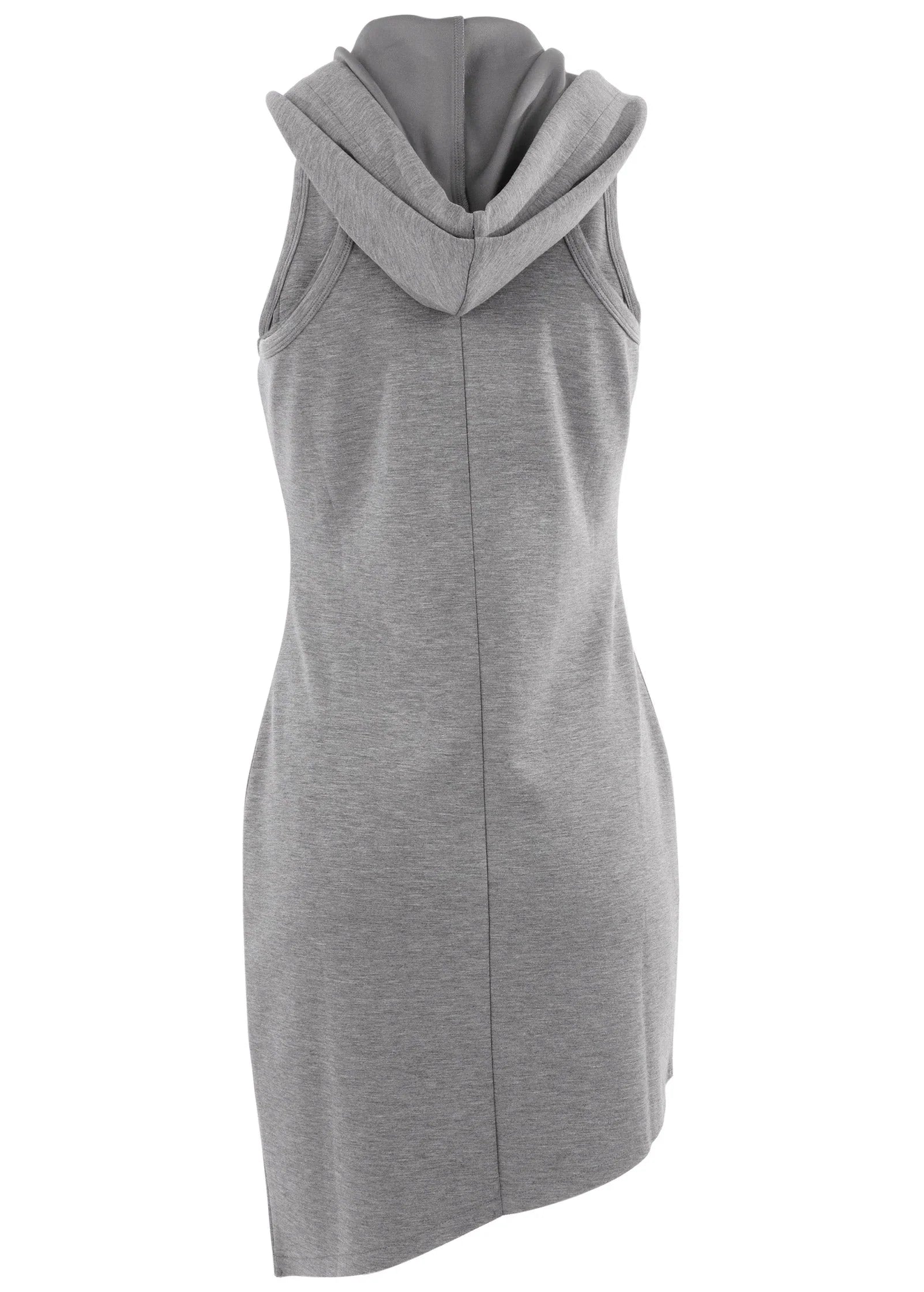 Hooded Seam Detail Dress Medium Heather Grey
