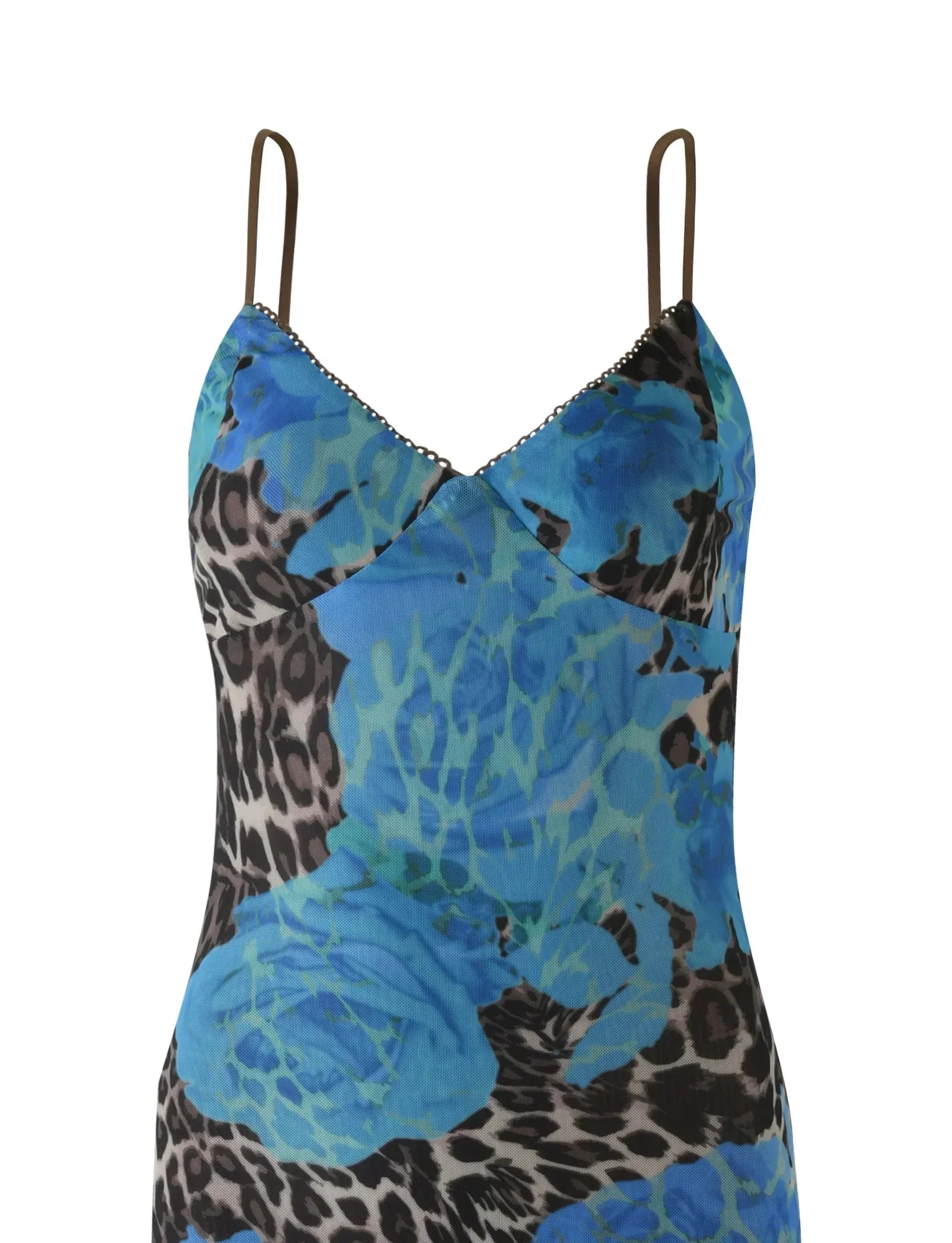 JULIANNA DRESS BLUE LEOPARD