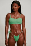 Strappy Scoop Bikini Top in Seafoam Green