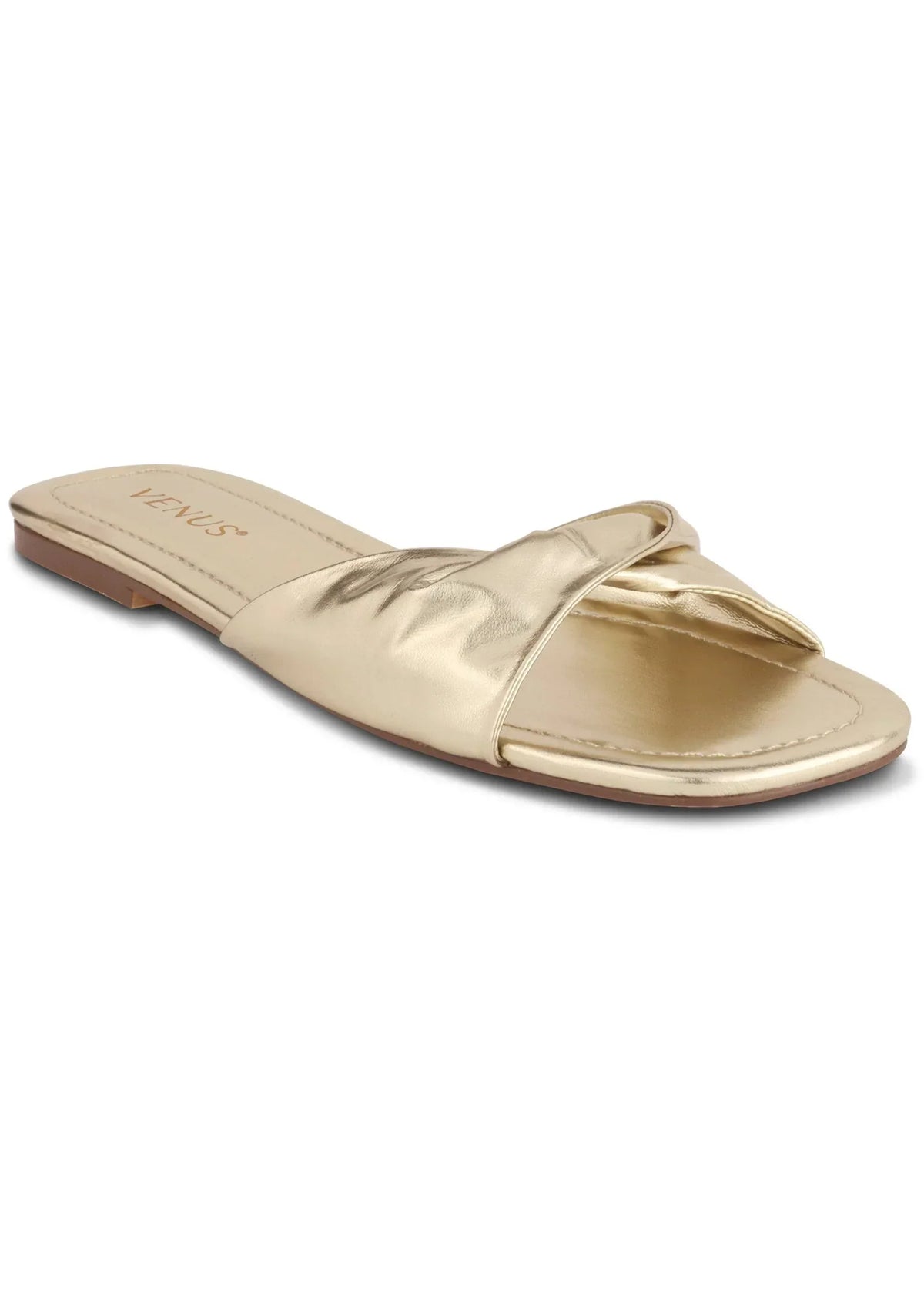 Twist Flat Sandal Gold
