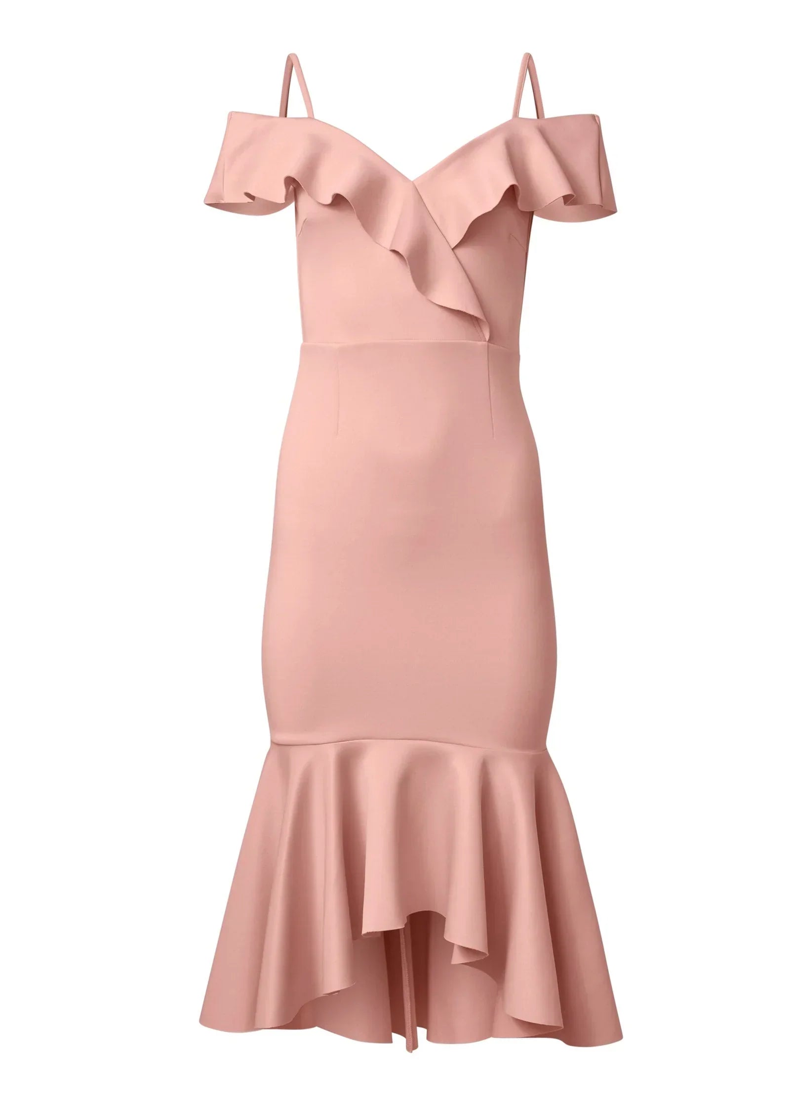 Ruffle Midi Dress Blush