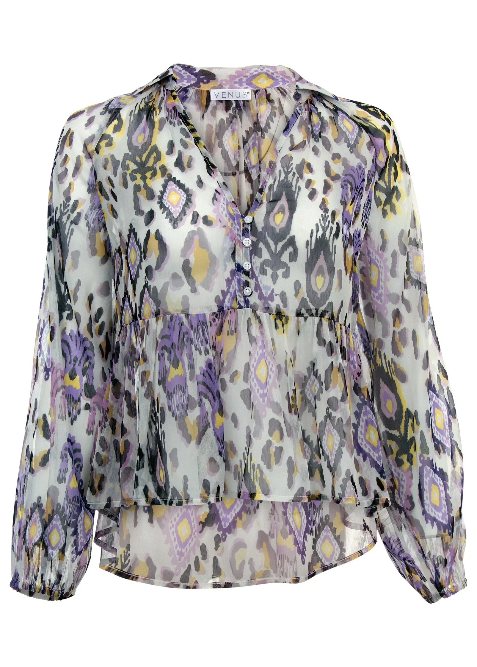 Chiffon Printed Blouse Desert Ikat