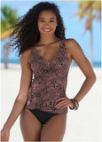 Underwire Tankini Top Set Abstract Leopard