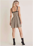Plaid Mini Dress Cream Multi
