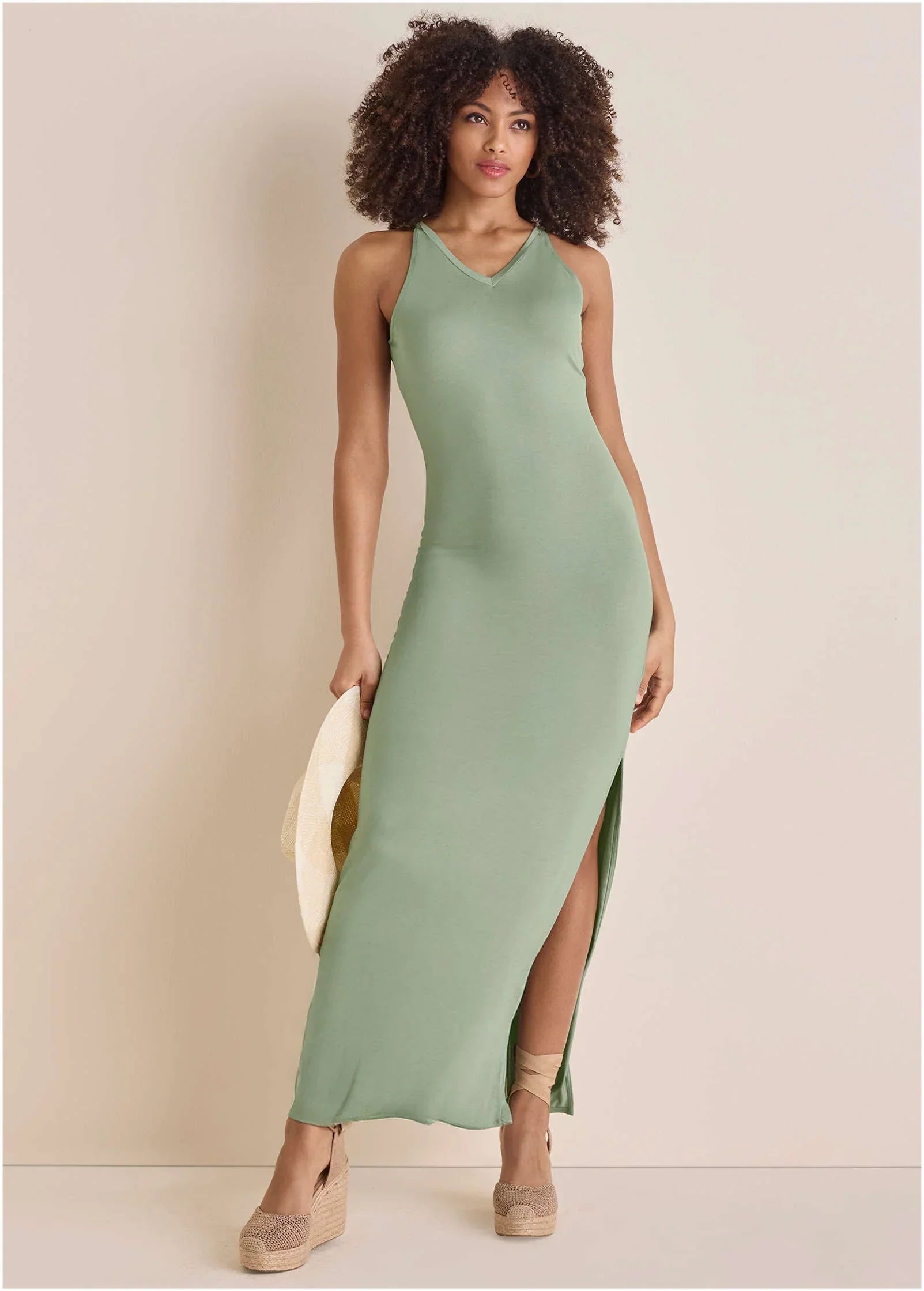Halter Maxi Dress Iceberg Green
