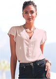 Button Down Top Taupe