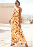 Sleeveless Maxi Dress Cream Multi