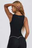 Soft Active V Neck Tank Top in Black