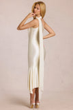 Scarf Detail Midaxi Dress in Pearl