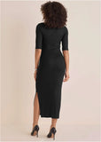 Front Cut Out Maxi Dress Jet Black