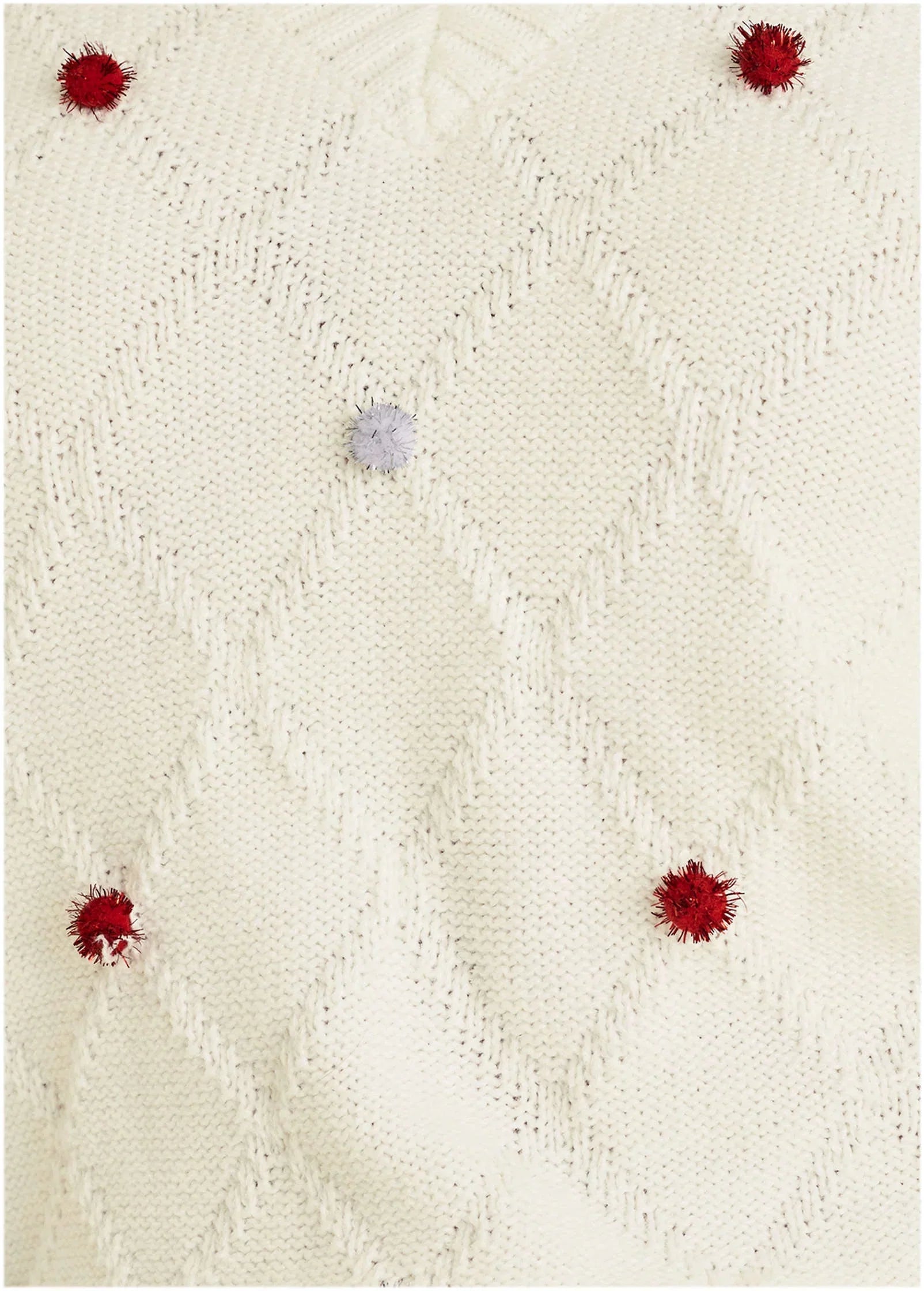Pom Pom Sweater White Multi