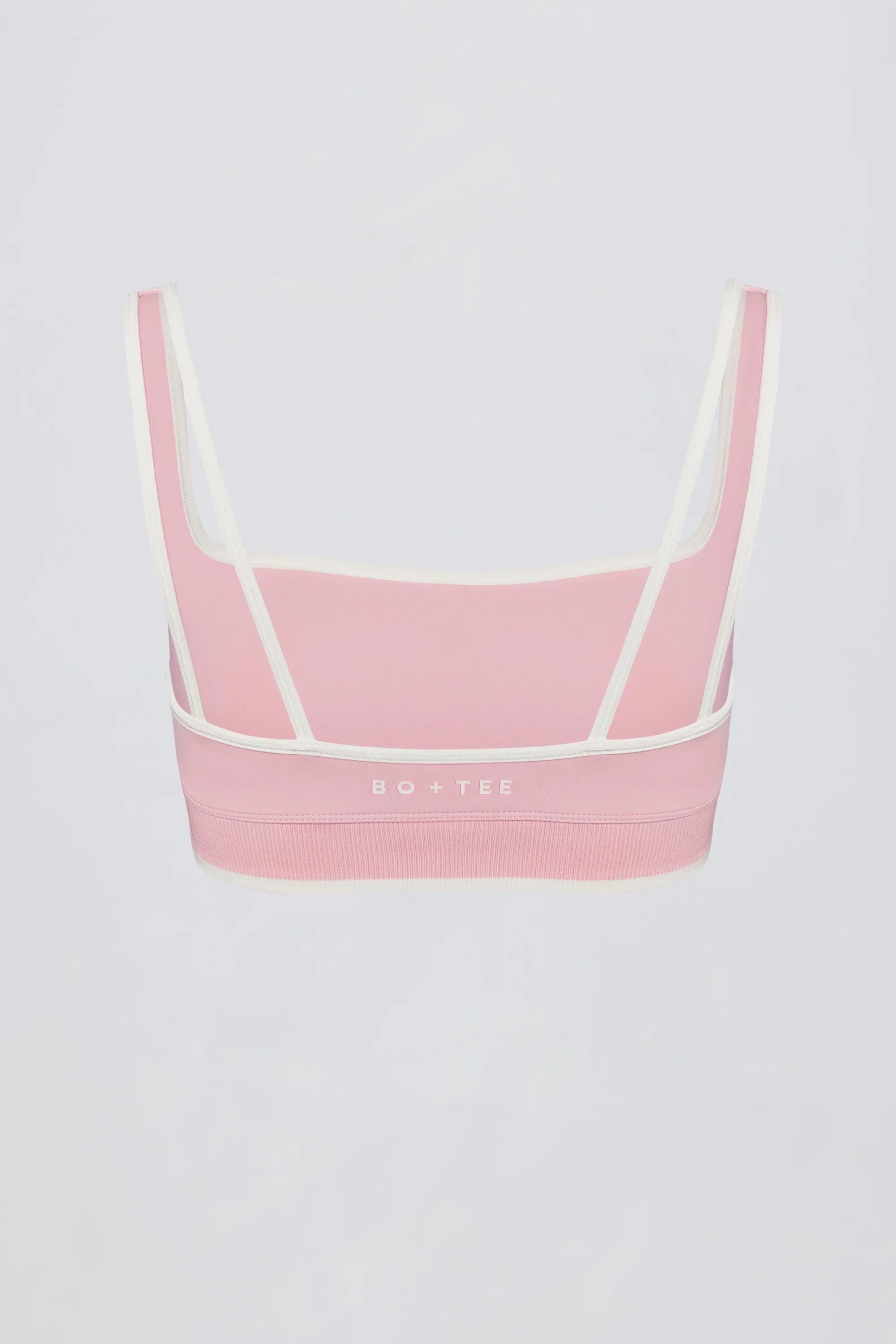 Soft Active Contrast Sports Bra in Powder Pink