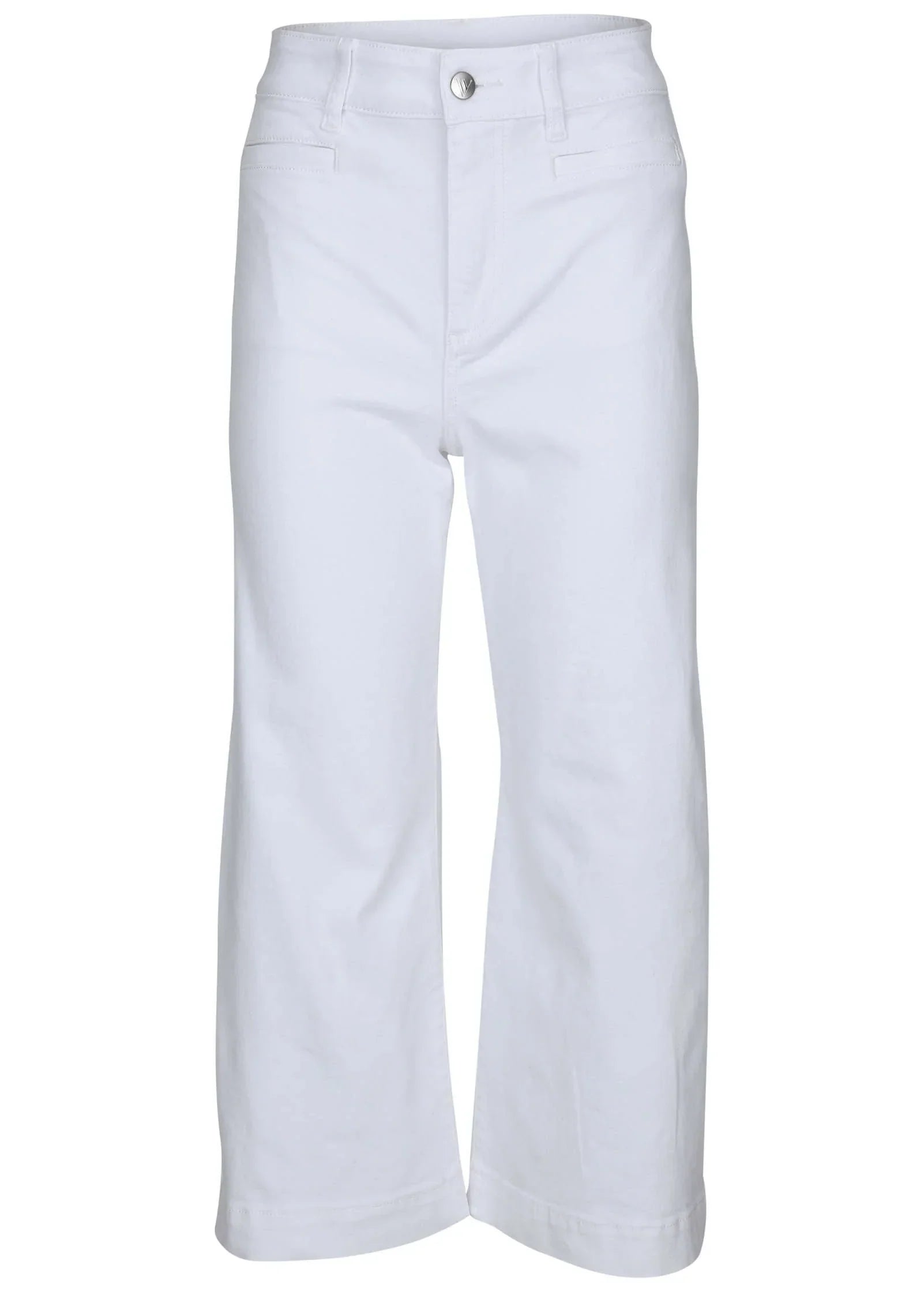 Sofia Wide Leg Crop Jeans White Denim
