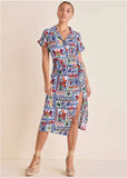 Side Tie Midi Dress Postcard Vacay