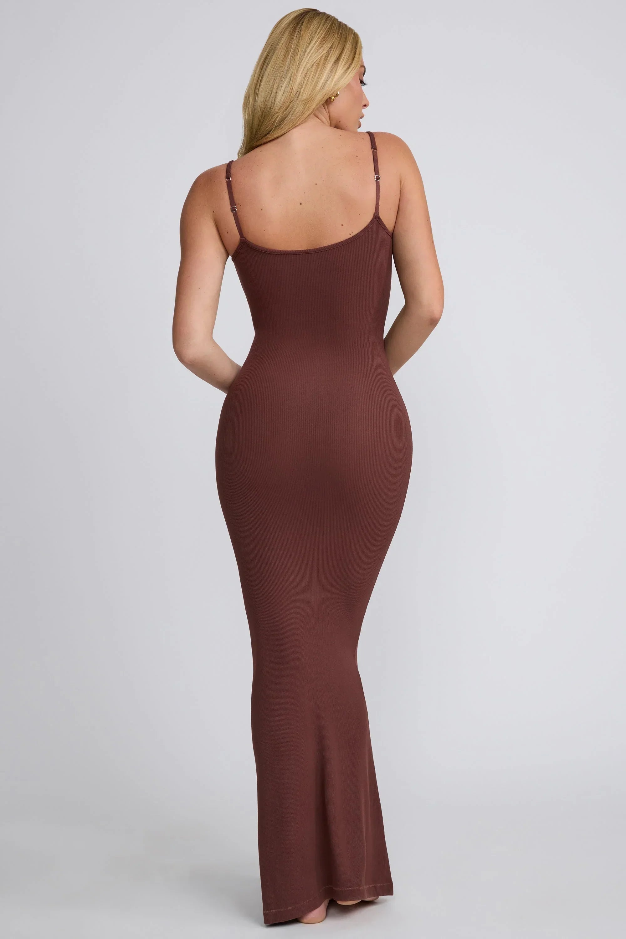 Modal Scoop Neck Maxi Dress in Chocolate