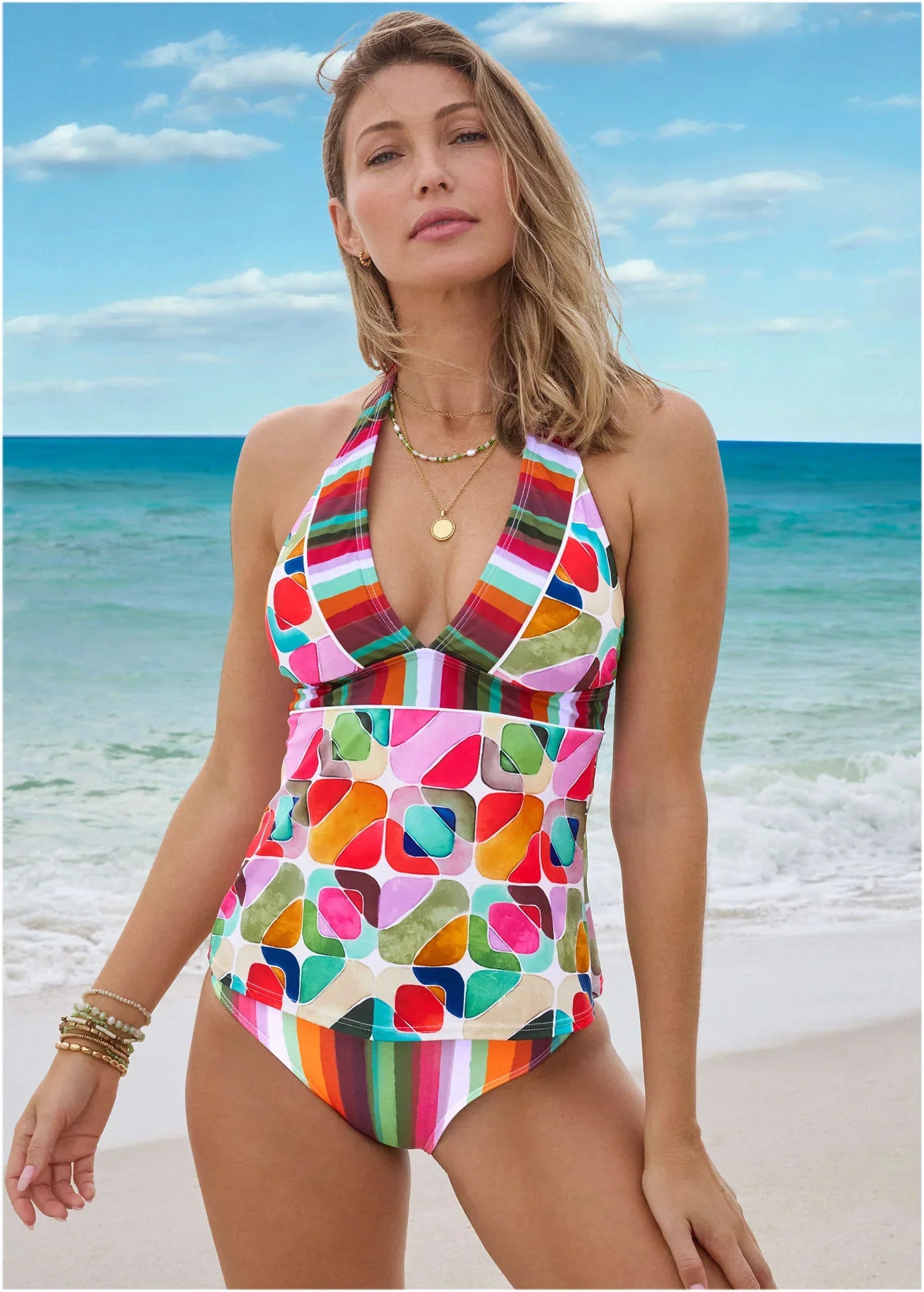 Maui Full Coverage Bottom Painterly Stripe