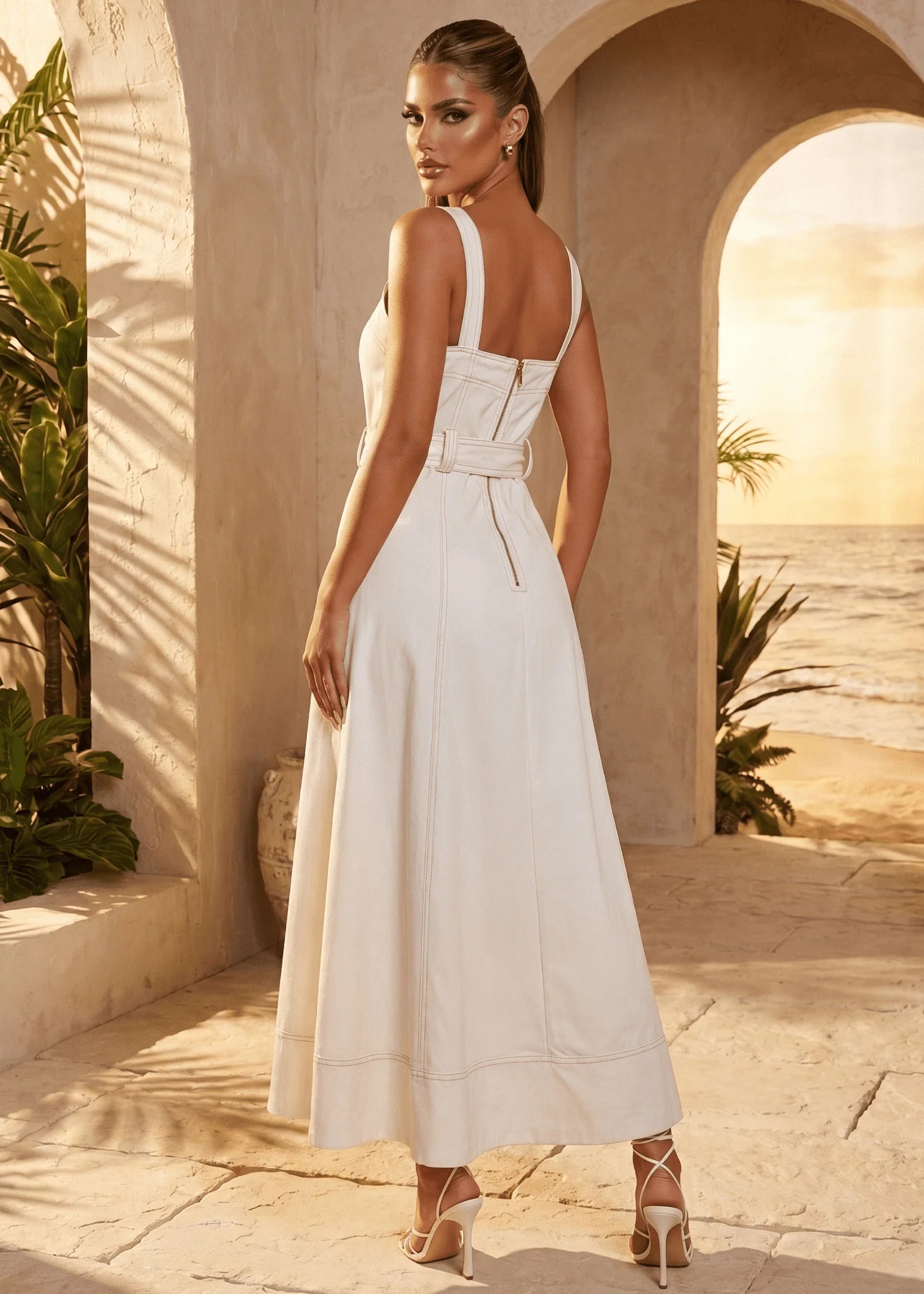 Rich Thoughts Maxi Dress Ivory