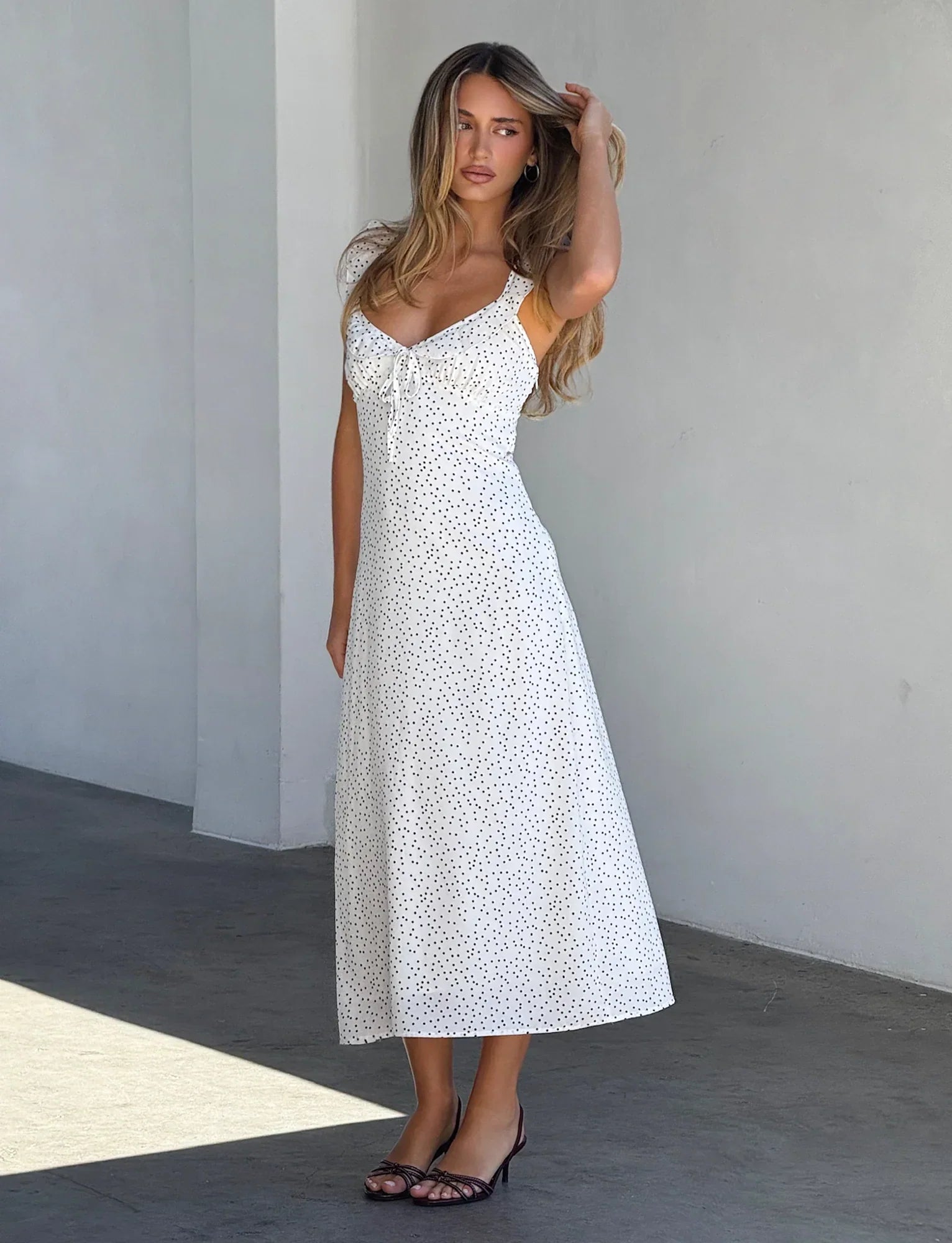 CL LOTTIE RUFFLE MIDI DRESS