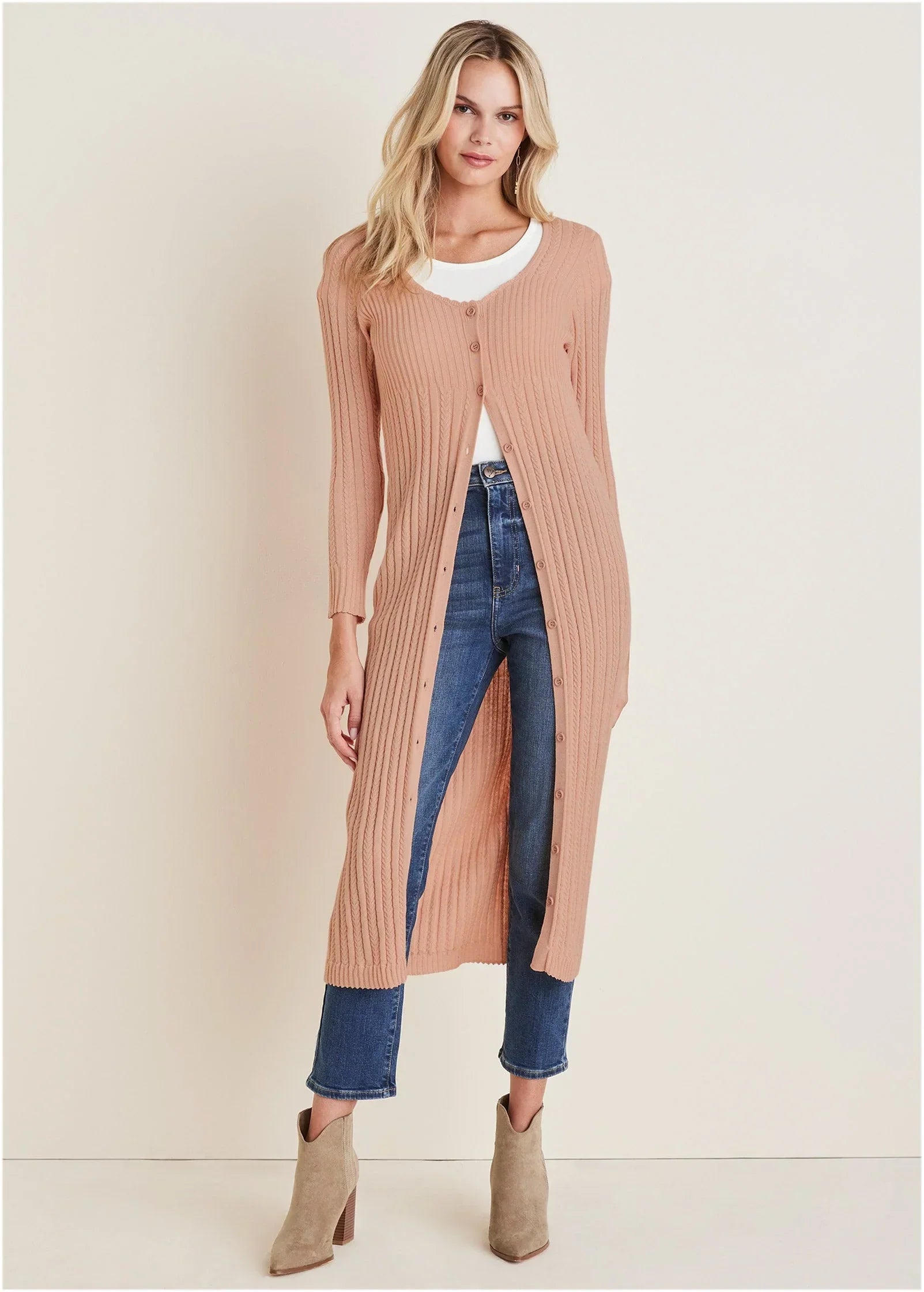 Pointelle Duster Evening Sand