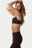 Soft Active Seam Detail Sports Bra in Espresso