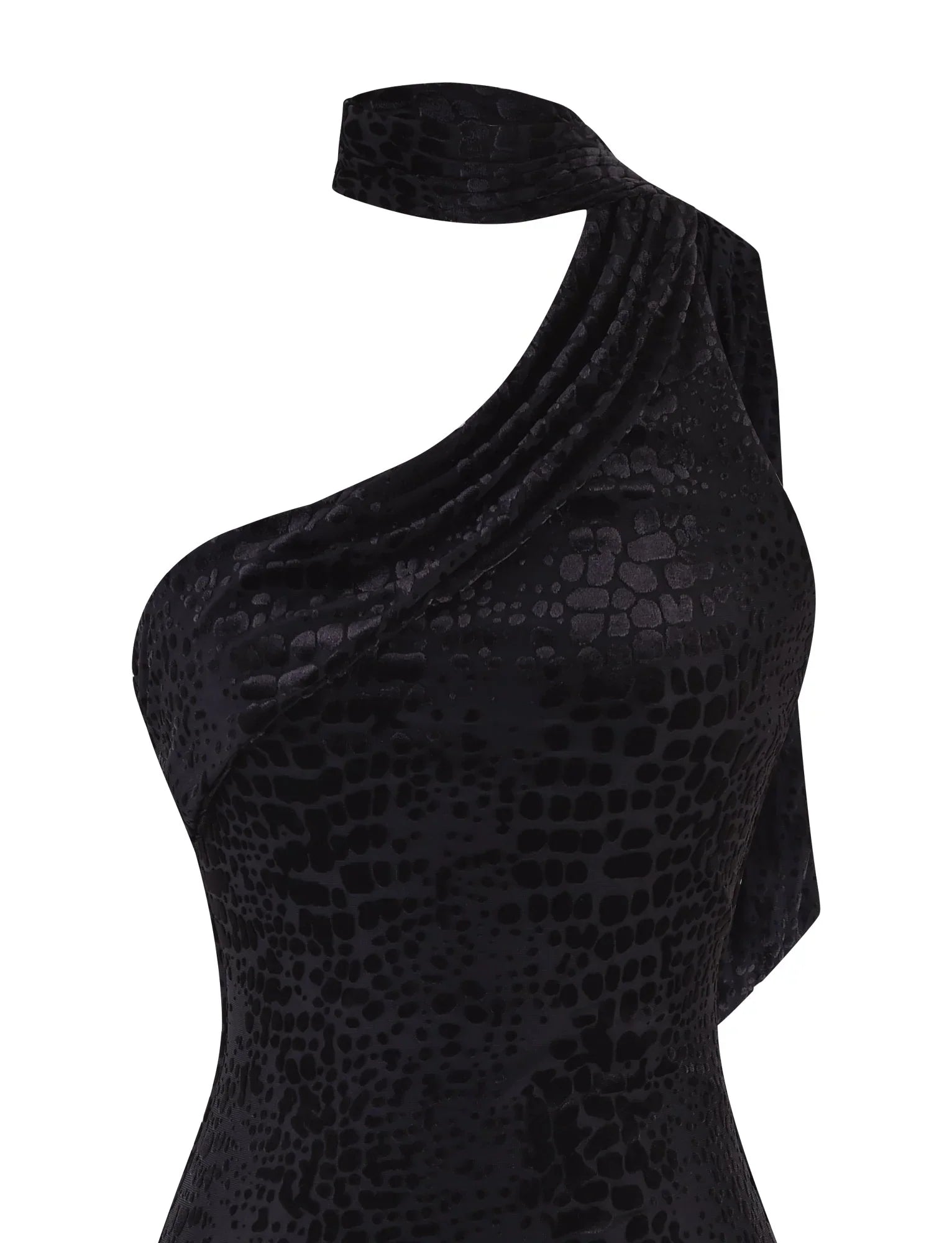 ALLIRA BURNOUT MINI DRESS 20 BLACK SNAKE