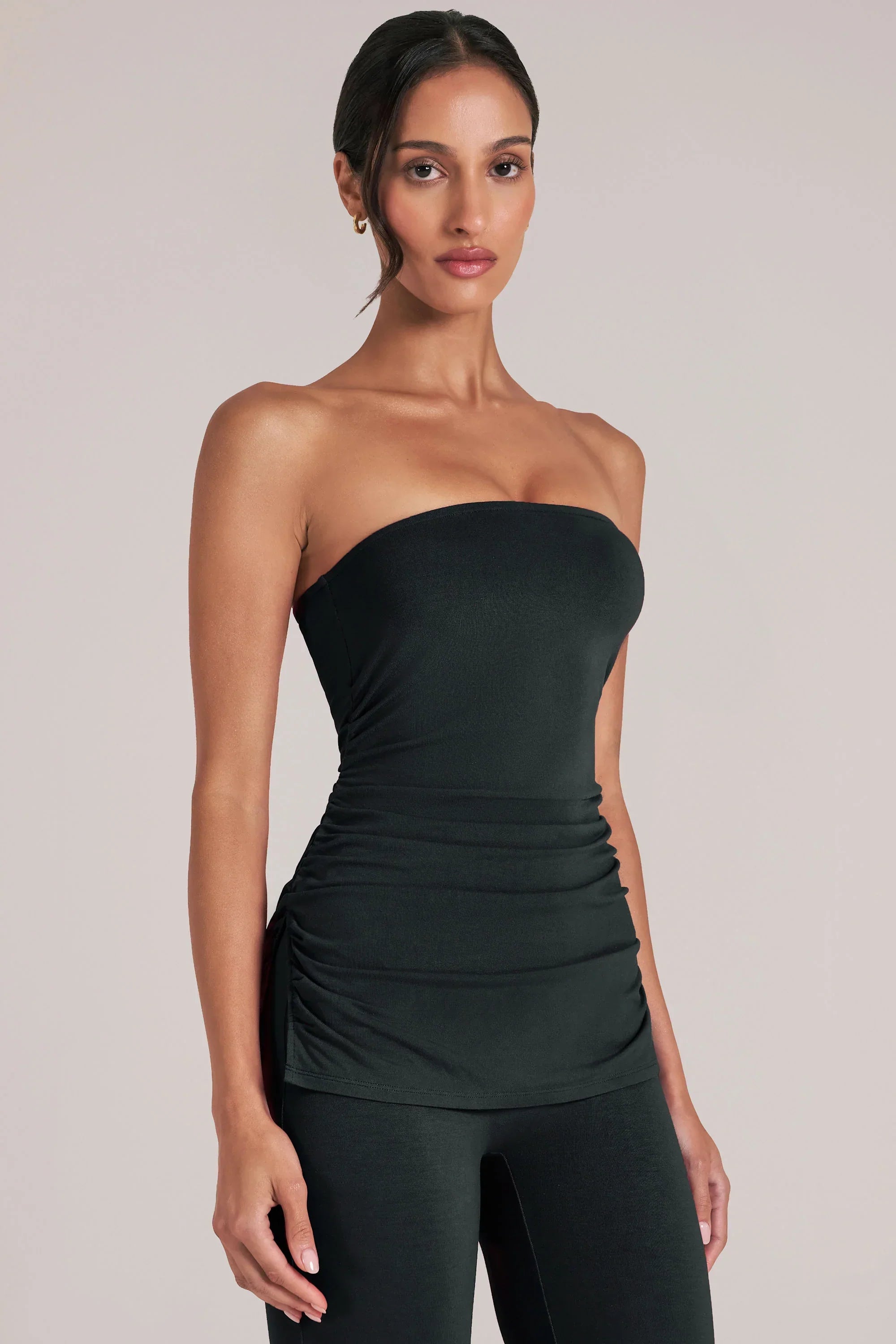 Bandeau Longline Top in Black