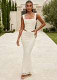 Sunset Evening Lace Two Piece Cream