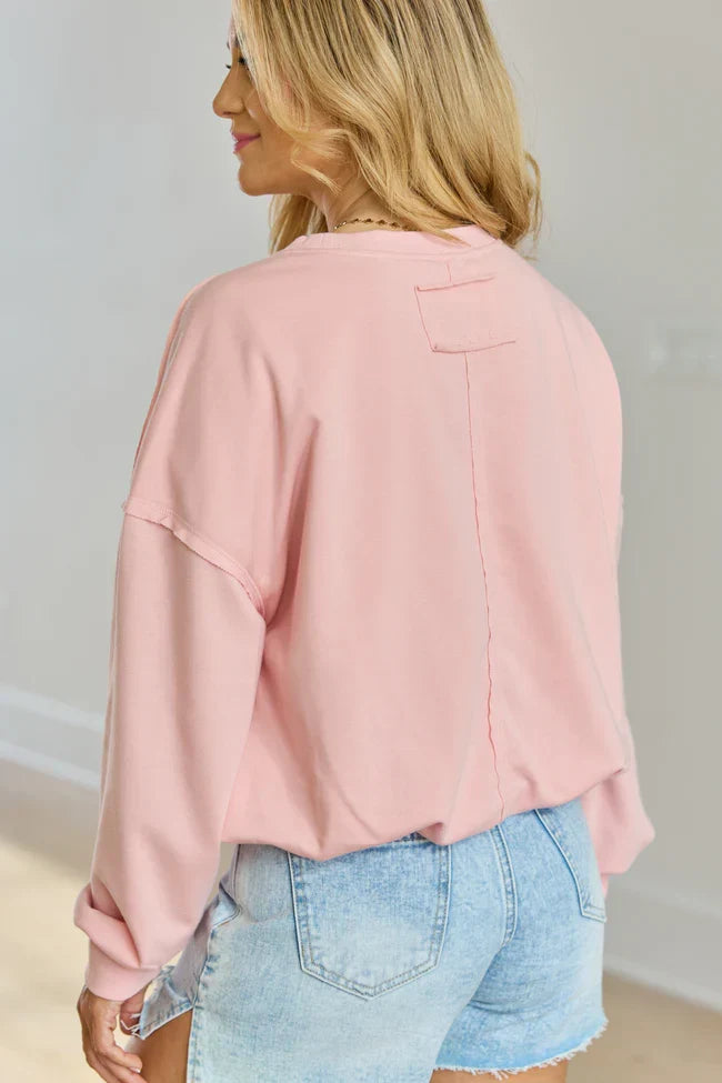 Prestyn Pink Bubble Long Sleeve Top SALE